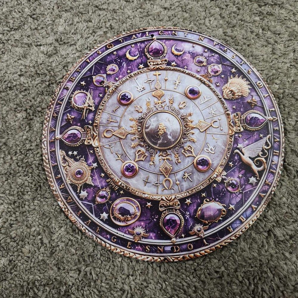 Purple Zodiac Aluminum Art Disc